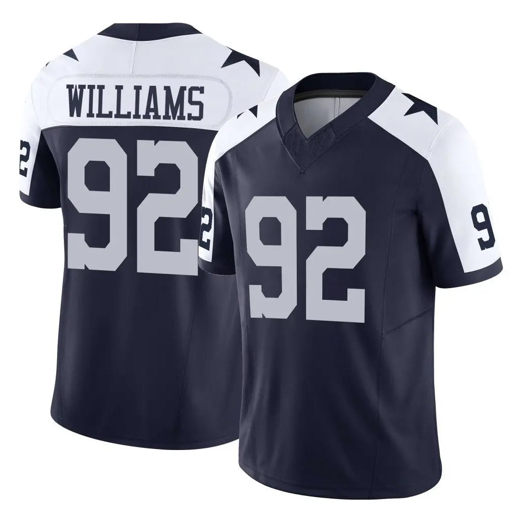 Cooneas D.Cowboys #92 Quinnen Williams Player Navy-White Limited Alternate Vapor F.U.S.E. Home Game Stitched Jerseys
