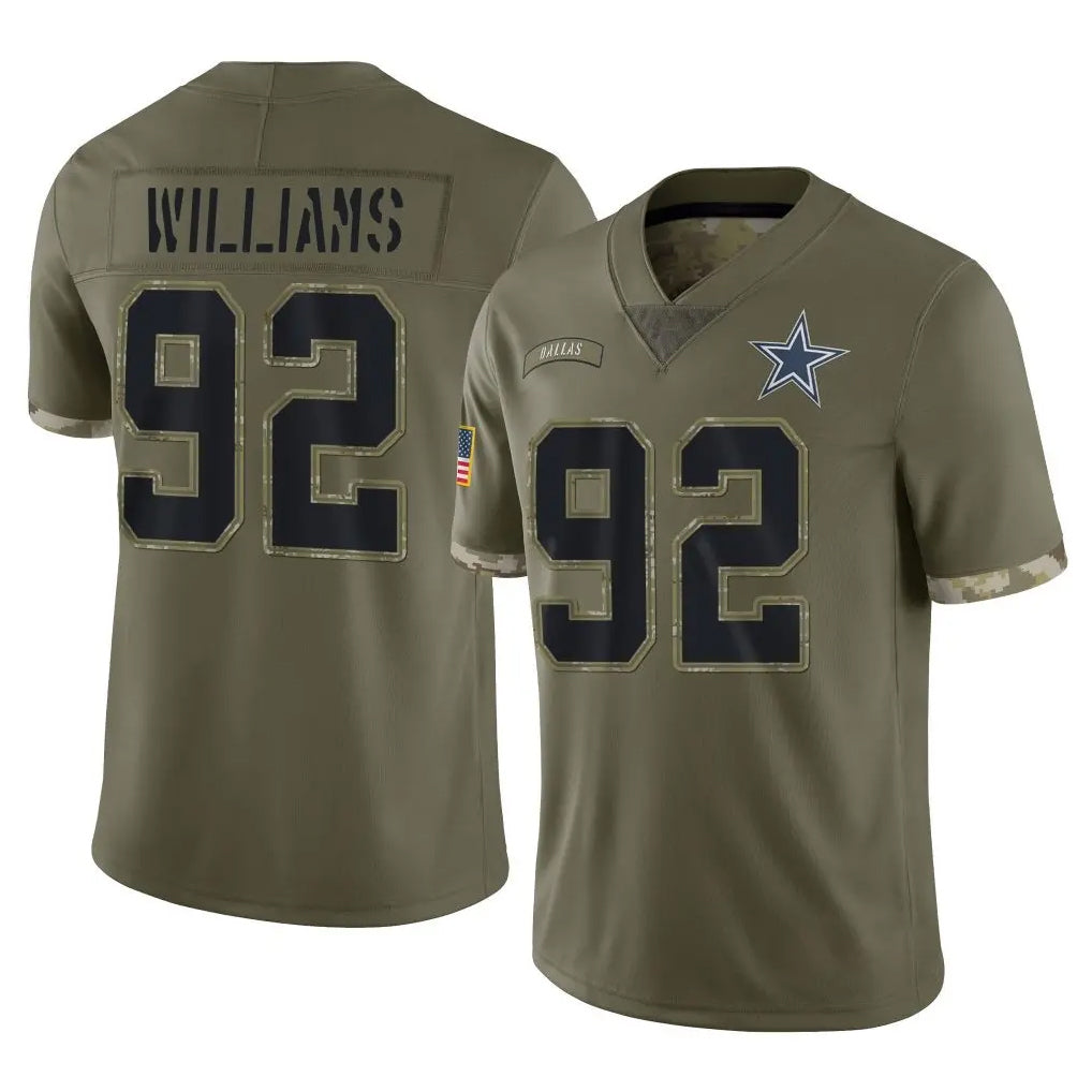 Cooneas D.Cowboys #92 Quinnen Williams Player Olive Salute to Service Limited Game Stitched Jerseys