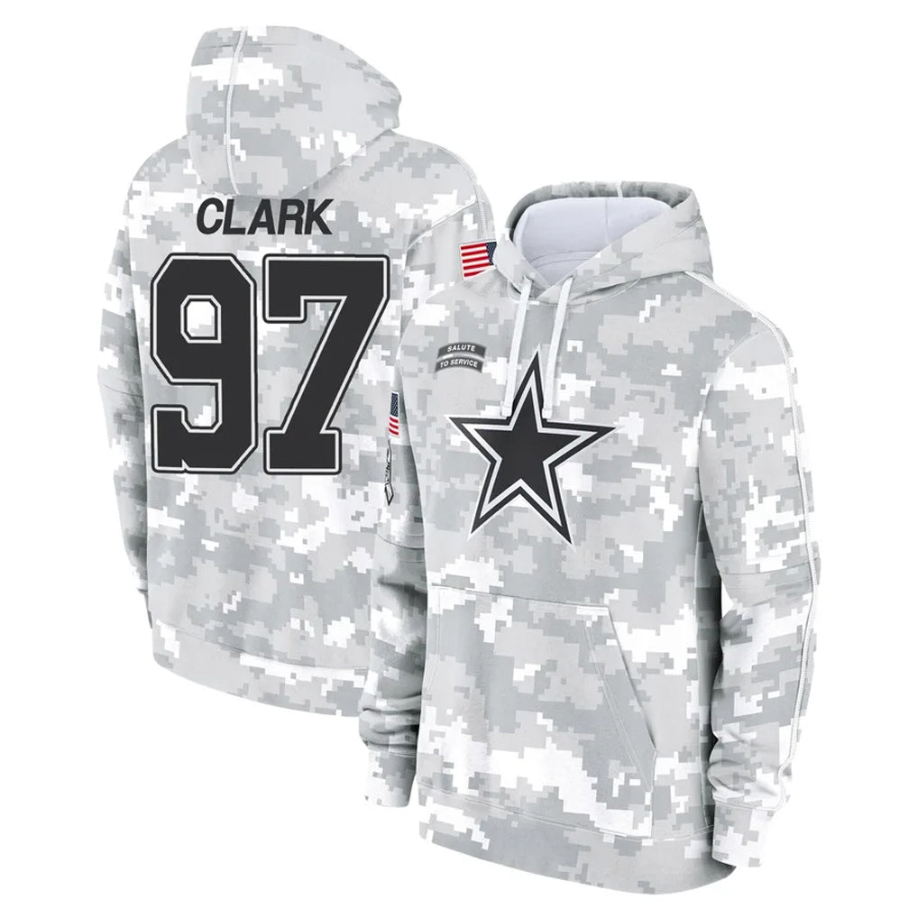 Cooneas D.Cowboys #97 Kenny Clark Player Arctic Camo Salute to Service Hoodies Limited Game Stitched Jerseys