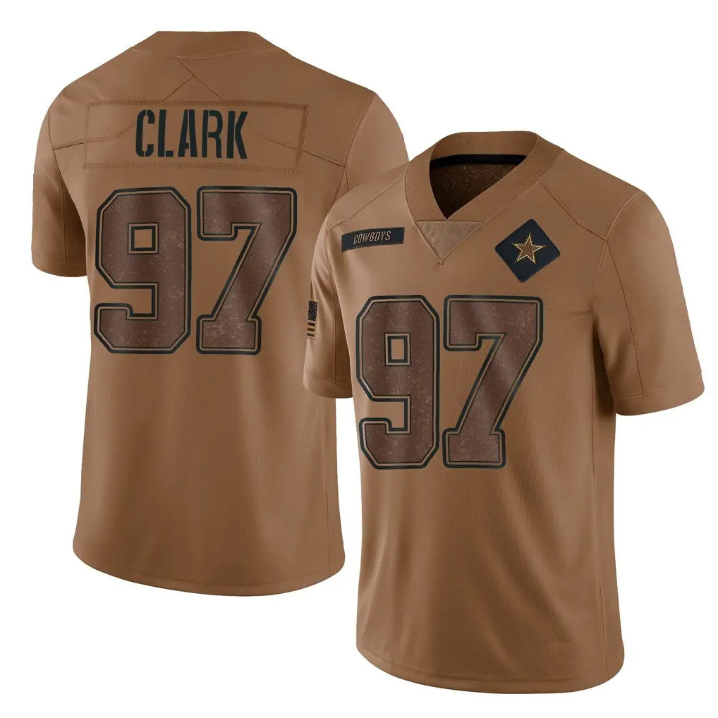 Cooneas D.Cowboys #97 Kenny Clark Player Brown Salute to Service Limited Home Game Stitched Jerseys