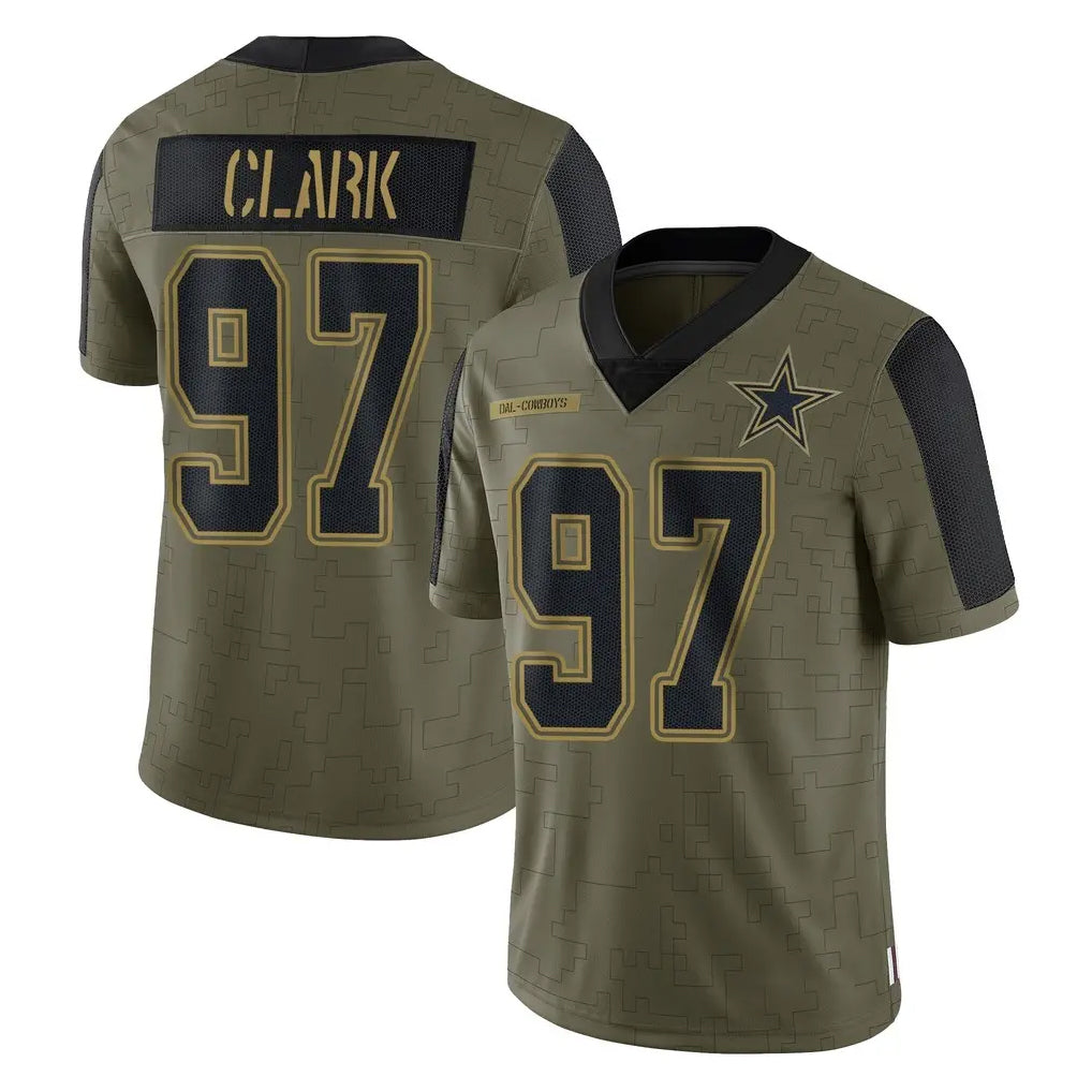 Cooneas D.Cowboys #97 Kenny Clark Player Olive Salute to Service Limited Home Game Stitched Jerseys