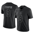 Cooneas D.Cowboys #9 KaVontae Turpin Player Black Limited Reflective Home Game Stitched Jerseys