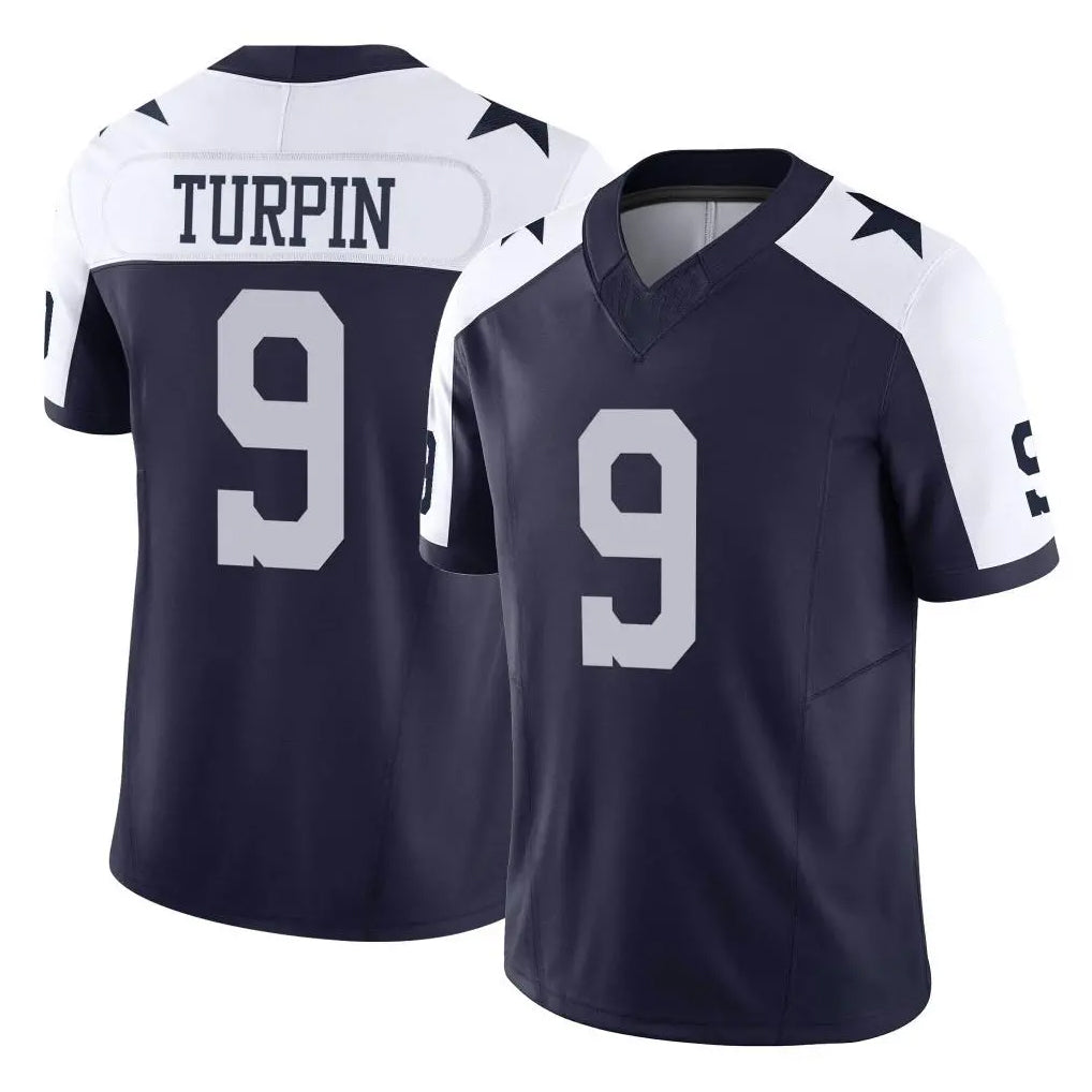 Cooneas D.Cowboys #9 KaVontae Turpin Player Navy-White Limited Alternate Vapor F.U.S.E. Home Game Stitched Jerseys