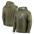Cooneas D.Lions Olive Salute to Service Pullover Hoodies Home Game Blank Player Stitched Jerseys