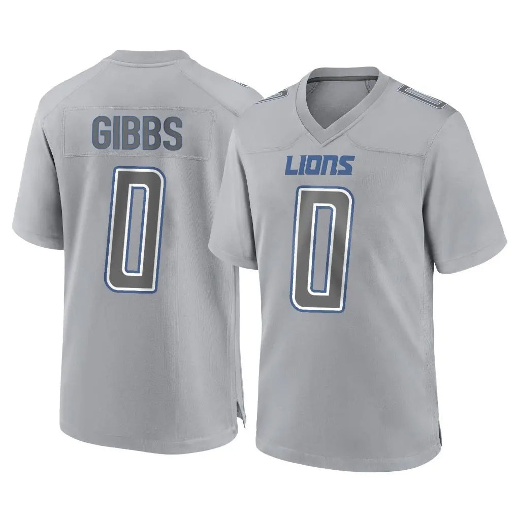 Cooneas D.Lions #0 Jahmyr Gibbs Player Gray Atmosphere Fashion Home Game Stitched Jerseys