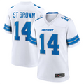 Cooneas D.Lions #14 Amon-Ra St. Brown Player White Game Stitched Jerseys