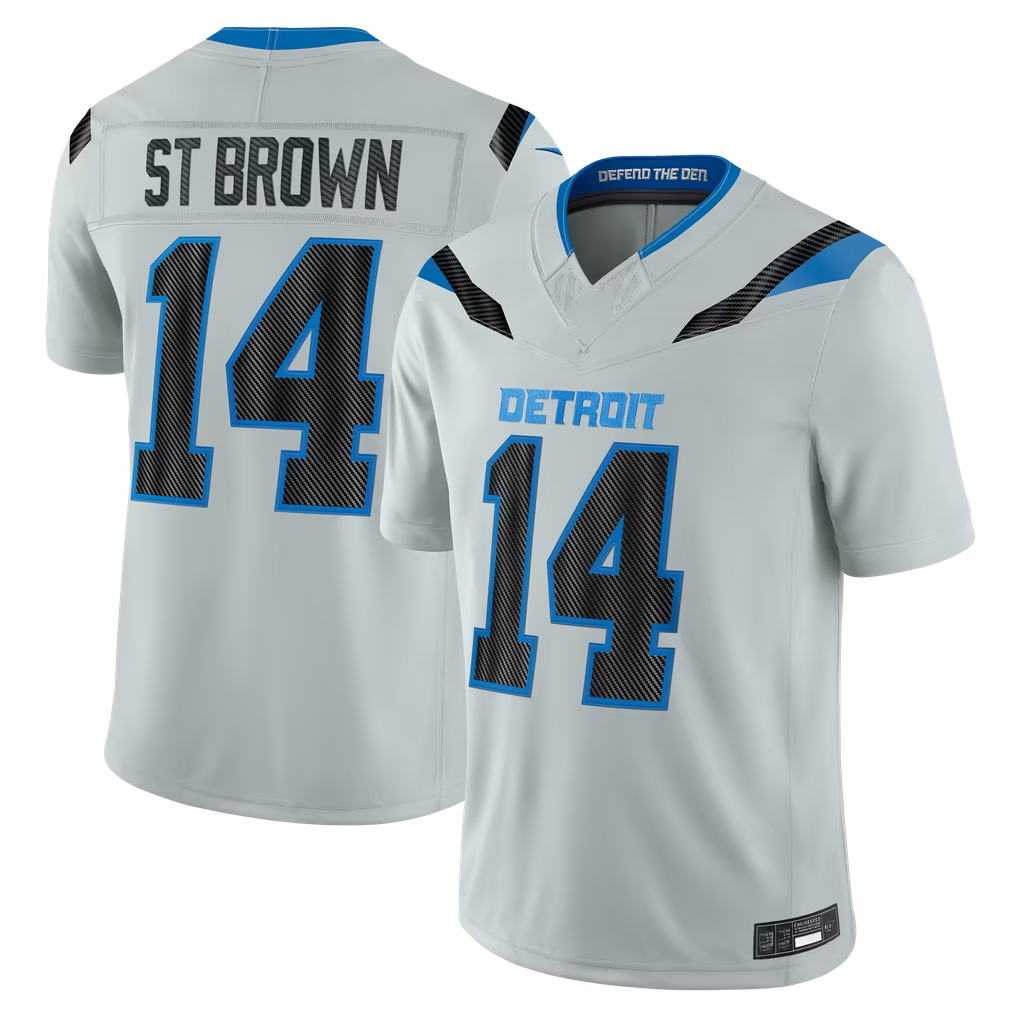 Cooneas D.Lions #14 Amon-Ra St. Brown Silver 2026 Rivalries Collection Limited Stitched Jerseys
