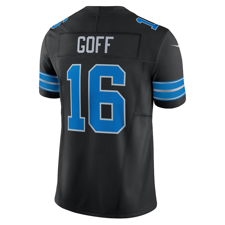 Cooneas D.Lions #16 Jared Goff Player Black Vapor F.U.S.E. Limited Stitched Jerseys