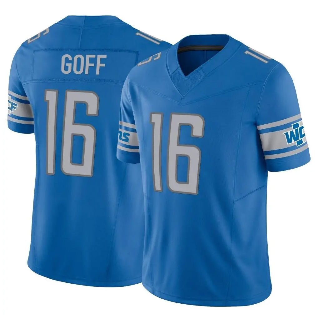 Cooneas D.Lions #16 Jared Goff Player Blue Vapor F.U.S.E. Limited Home Game Stitched Jerseys