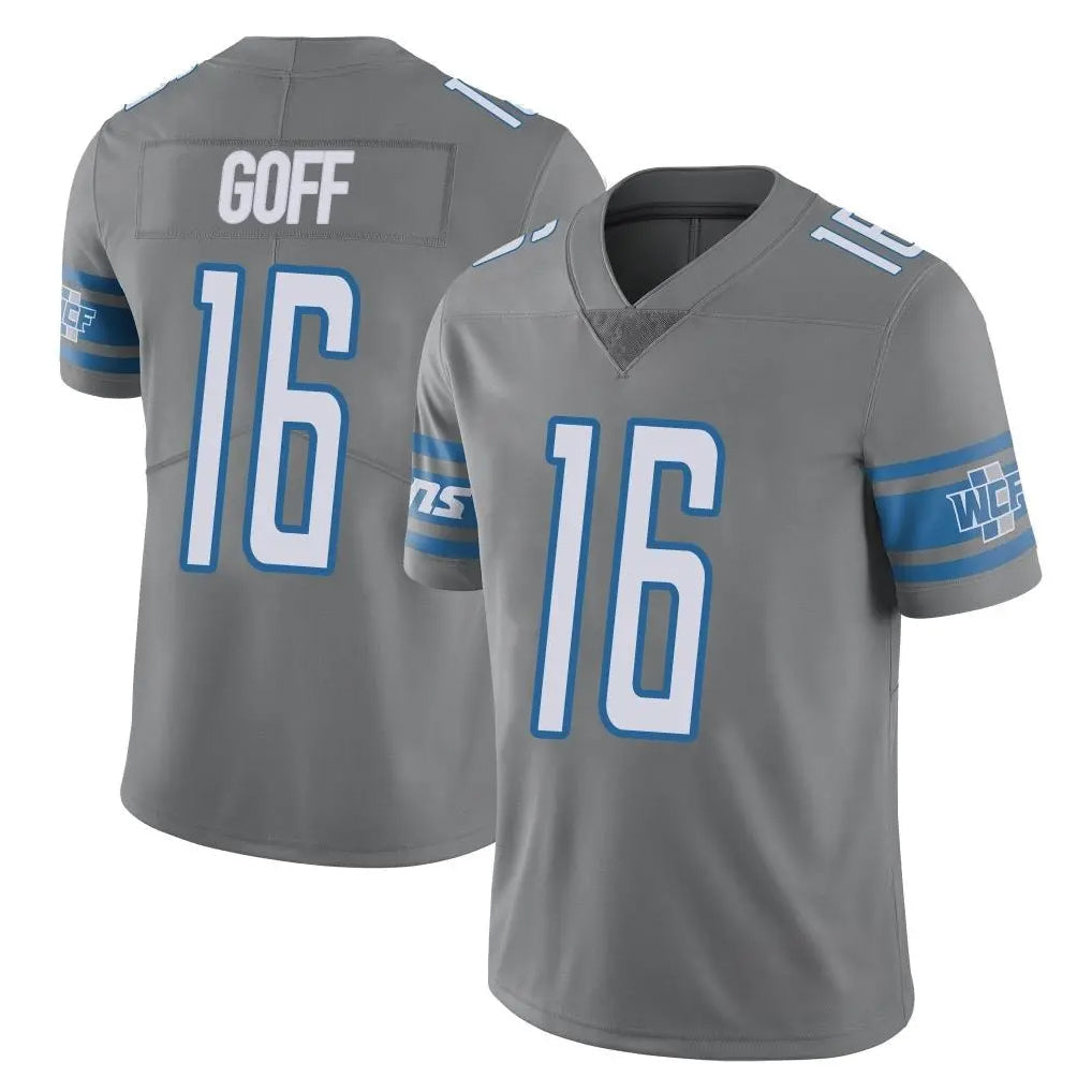 Cooneas D.Lions #16 Jared Goff Player Gray Vapor Untouchable Limited Home Game Stitched Jerseys