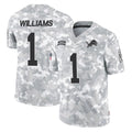 Cooneas D.Lions #1 Jameson Williams Player Arctic Camo Salute To Service Limited Stitched Jerseys