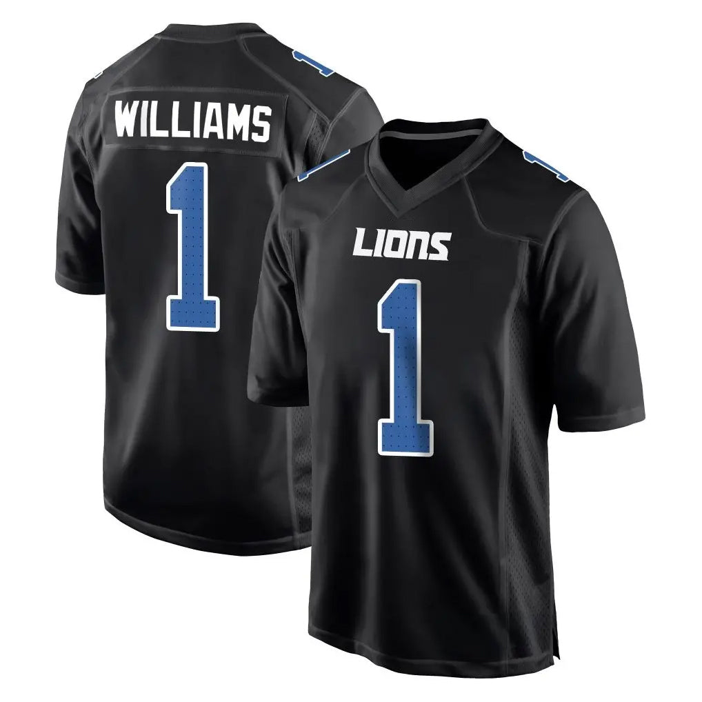 Cooneas D.Lions #1 Jameson Williams Player Black Fashion Home Game Stitched Jerseys