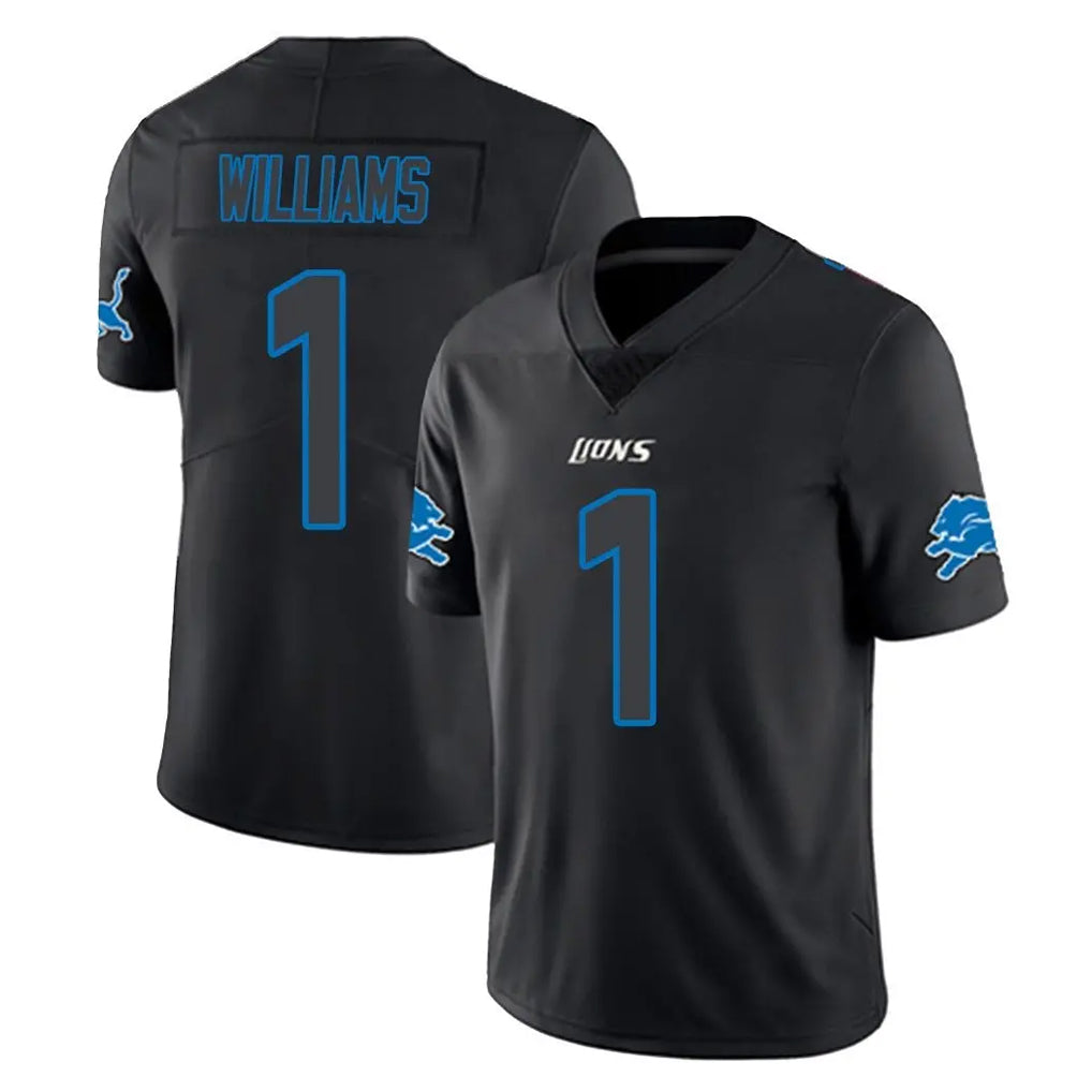 Cooneas D.Lions #1 Jameson Williams Player Black Impact Limited Home Game Stitched Jerseys