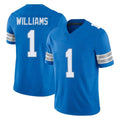 Cooneas D.Lions #1 Jameson Williams Player Blue Limited Vapor F.U.S.E. Alternate Home Game Stitched Jerseys