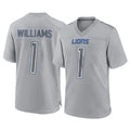 Cooneas D.Lions #1 Jameson Williams Player Gray Atmosphere Fashion Home Game Stitched Jerseys