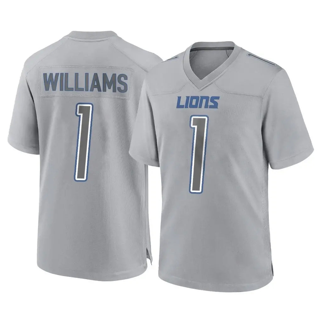 Cooneas D.Lions #1 Jameson Williams Player Gray Atmosphere Fashion Home Game Stitched Jerseys