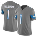 Cooneas D.Lions #1 Jameson Williams Player Gray Vapor F.U.S.E. Limited Home Game Stitched Jerseys