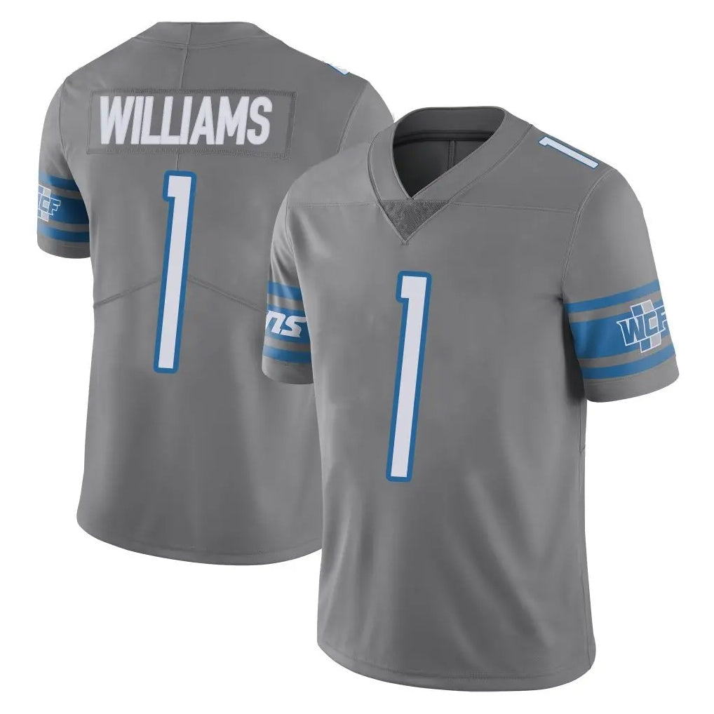 Cooneas D.Lions #1 Jameson Williams Player Gray Vapor Untouchable Limited Home Game Stitched Jerseys