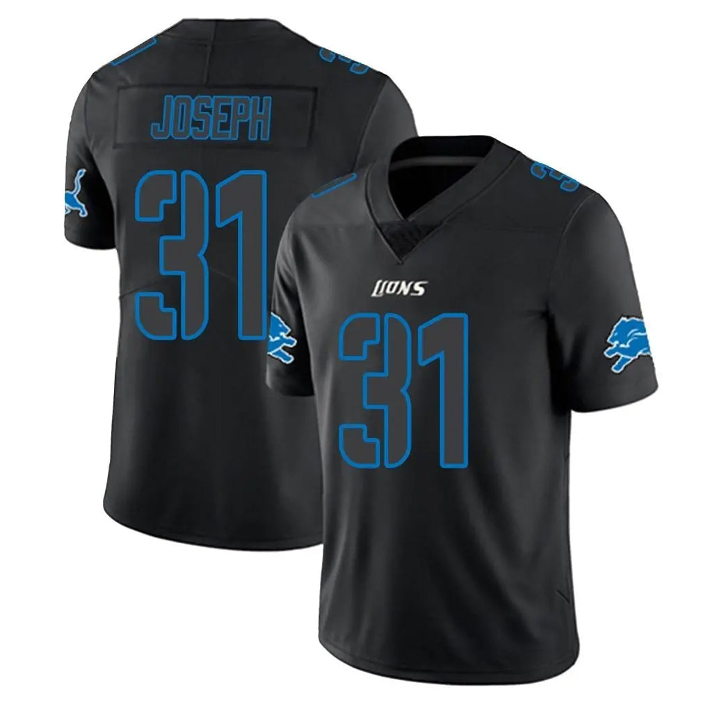 Cooneas D.Lions #31 Kerby Joseph Player Black Impact Limited Home Game Stitched Jerseys