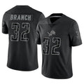 Cooneas D.Lions #32 Brian Branch Player Black REFLECTIVE Limited Stitched Jerseys