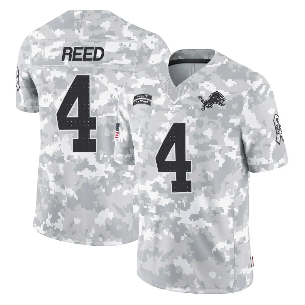Cooneas D.Lions #4 D.J. Reed Player Arctic Camo Salute To Service Limited Stitched Jerseys