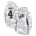 Cooneas D.Lions #4 D.J. Reed Player Arctic Camo Salute to Service Hoodies Limited Game Stitched Jerseys