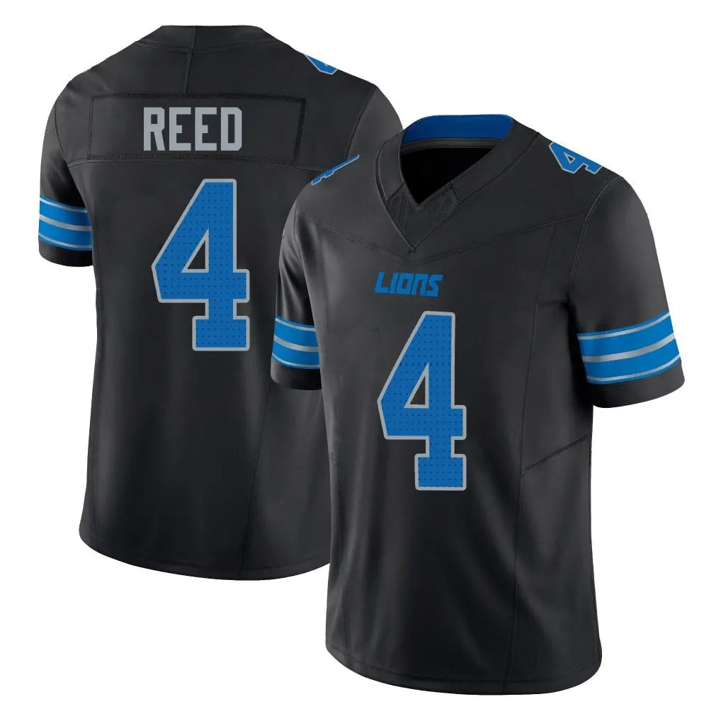 Cooneas D.Lions #4 D.J. Reed Player Black Alternate Vapor F.U.S.E. Limited Home Game Stitched Jerseys