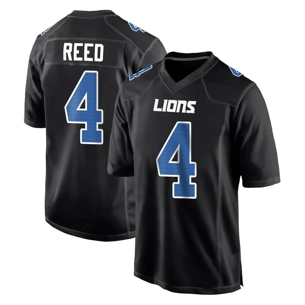 Cooneas D.Lions #4 D.J. Reed Player Black Fashion Home Game Stitched Jerseys