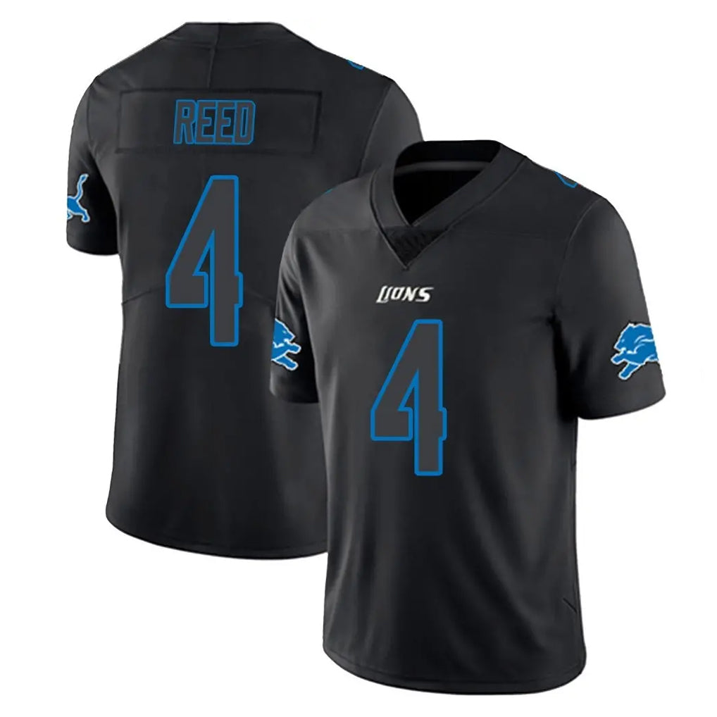 Cooneas D.Lions #4 D.J. Reed Player Black Impact Limited Home Game Stitched Jerseys