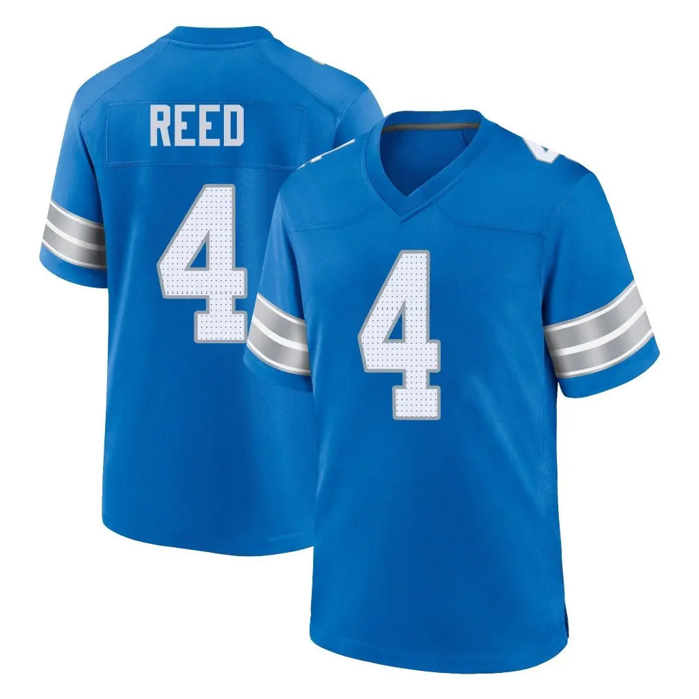Cooneas D.Lions #4 D.J. Reed Player Blue Alternate Home Game Stitched Jerseys