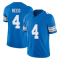 Cooneas D.Lions #4 D.J. Reed Player Blue Limited Vapor F.U.S.E. Alternate Home Game Stitched Jerseys