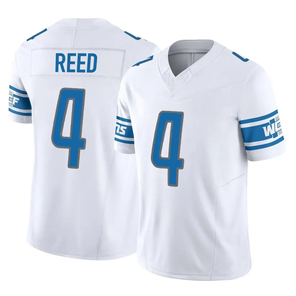 Cooneas D.Lions #4 D.J. Reed Player White Vapor F.U.S.E. Limited Home Game Stitched Jerseys