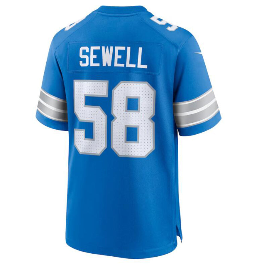 Cooneas D.Lions #58 Penei Sewell Blue Game Jersey American Stitched Jerseys