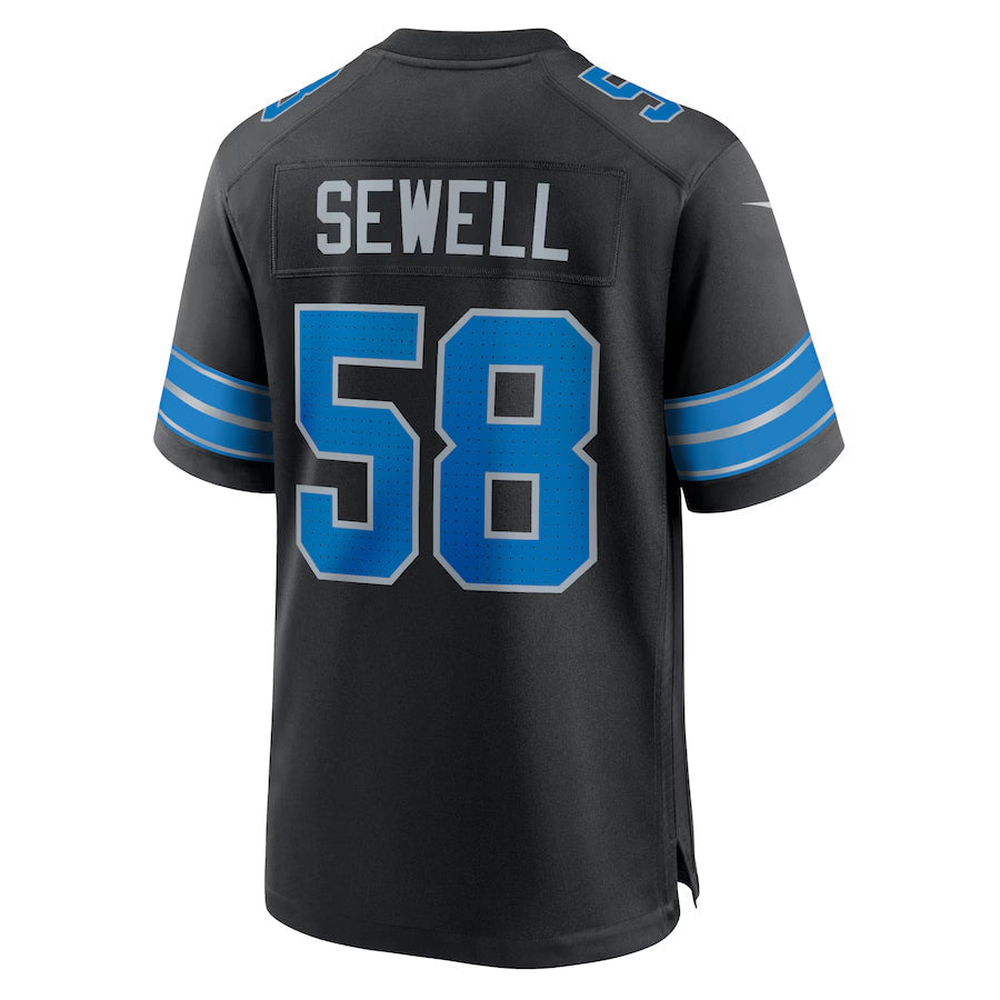 Cooneas D.Lions #58 Penei Sewell Player Black Home Game Stitched Jerseys