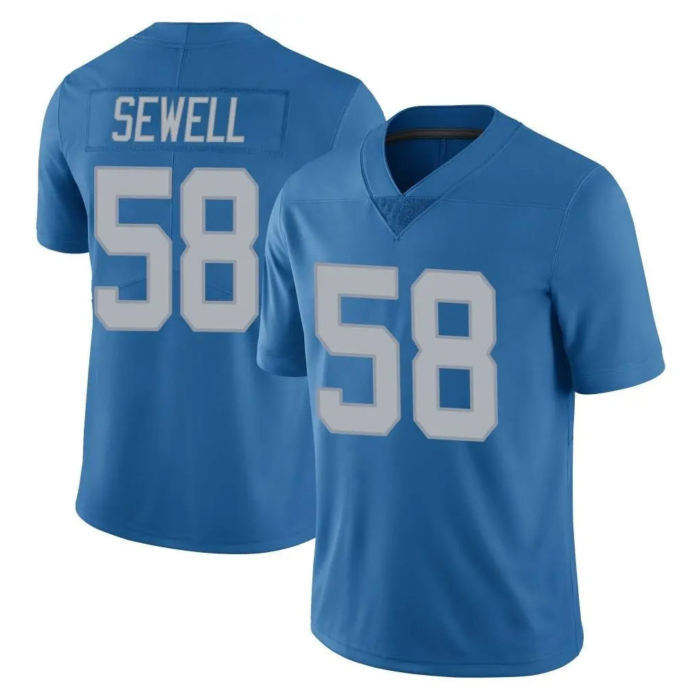 Cooneas D.Lions #58 Penei Sewell Player Blue Limited Throwback Vapor Untouchable Stitched Jerseys