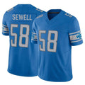 Cooneas D.Lions #58 Penei Sewell Player Blue Vapor F.U.S.E. Limited Home Game Stitched Jerseys