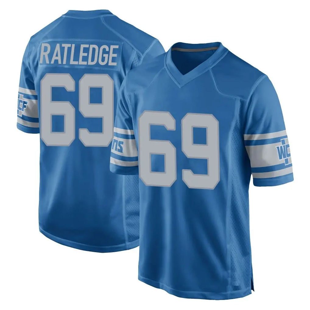 Cooneas D.Lions #69 Tate Ratledge Player Blue Vapor Untouchable Throwback Game Stitched Jerseys