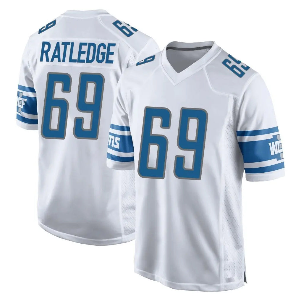 Cooneas D.Lions #69 Tate Ratledge Player White Home Game Stitched Jerseys