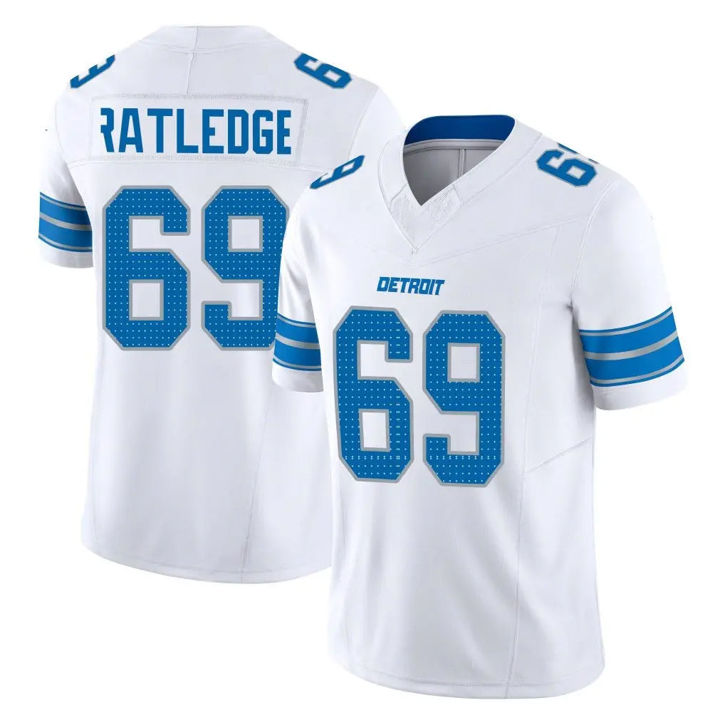 Cooneas D.Lions #69 Tate Ratledge Player White Limited Vapor F.U.S.E. Alternate Home Game Stitched Jerseys
