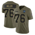 Cooneas D.Lions #76 Blake Miller Player Olive 2025 Salute To Service Limited Home Game Stitched Jerseys