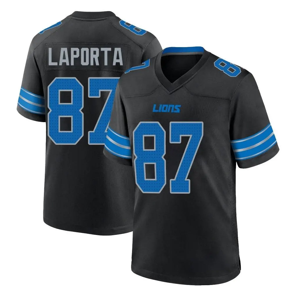 Cooneas D.Lions #87 Sam LaPorta Player Black Alternate Home Game Stitched Jerseys