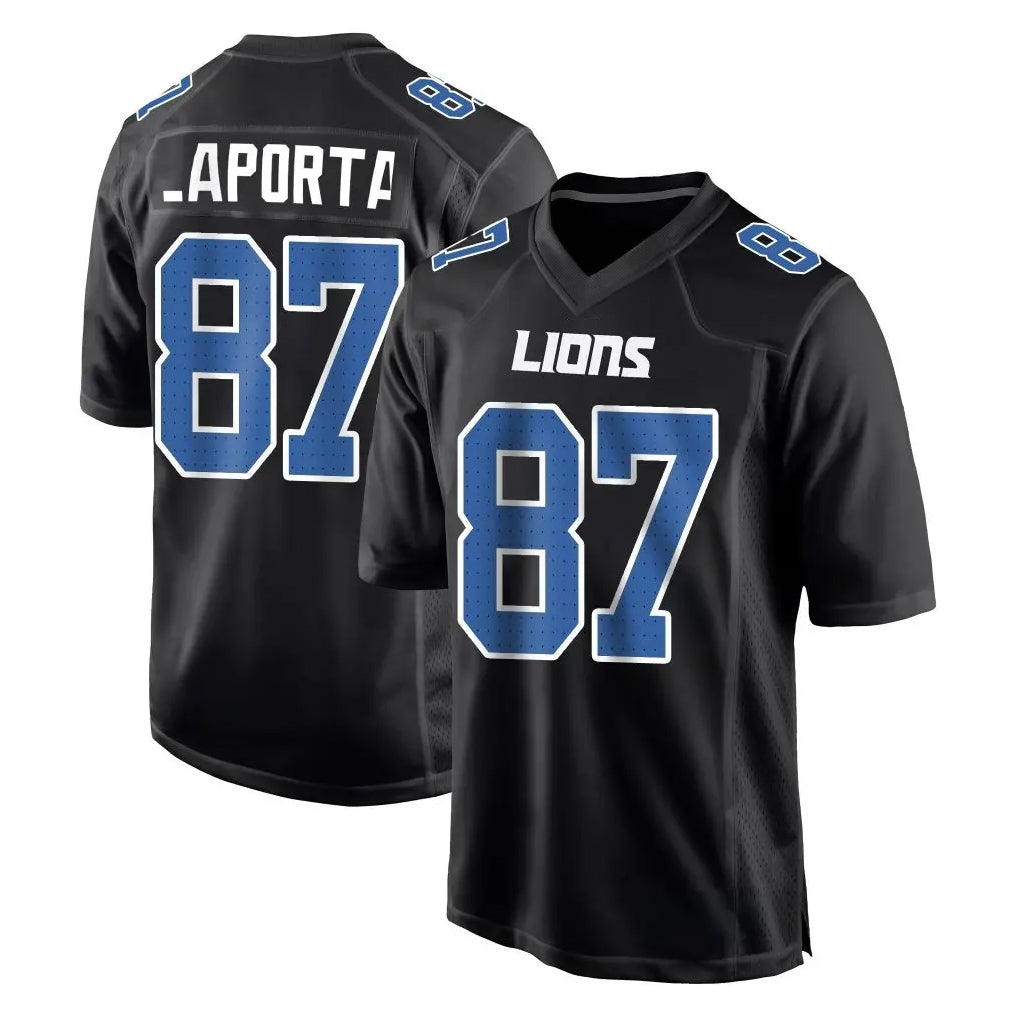 Cooneas D.Lions #87 Sam LaPorta Player Black Fashion Home Game Stitched Jerseys