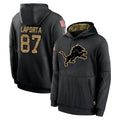 Cooneas D.Lions #87 Sam LaPorta Player Black Salute to Service Hoodies Limited Game Stitched Jerseys