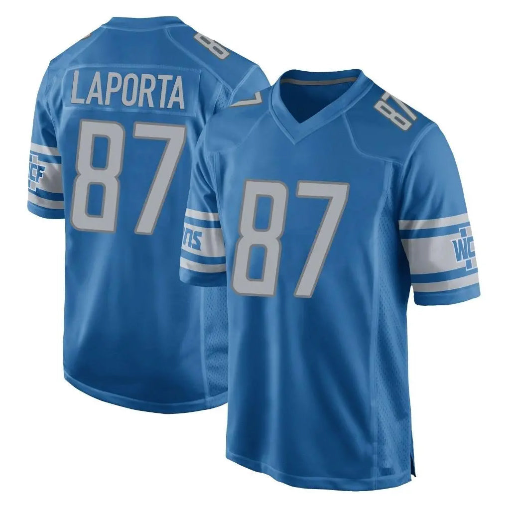 Cooneas D.Lions #87 Sam LaPorta Player Blue Home Game Stitched Jerseys