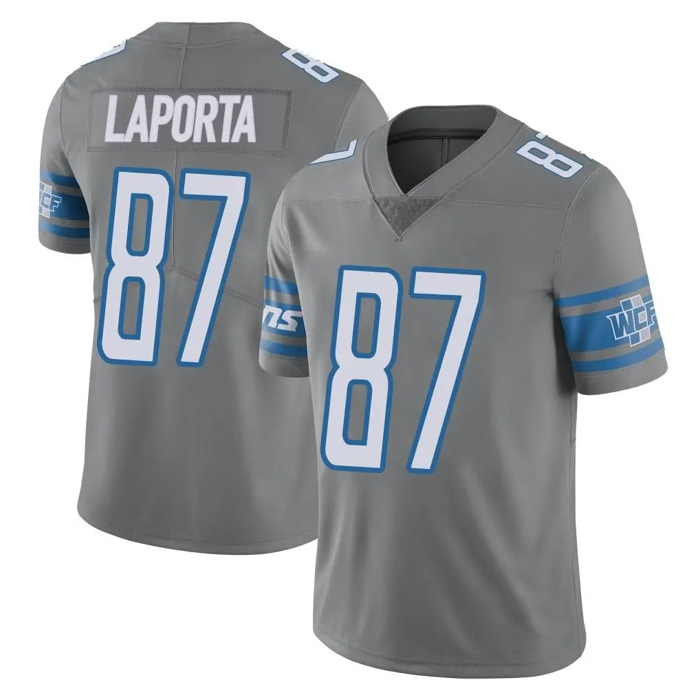 Cooneas D.Lions #87 Sam LaPorta Player Gray Vapor Untouchable Limited Home Game Stitched Jerseys