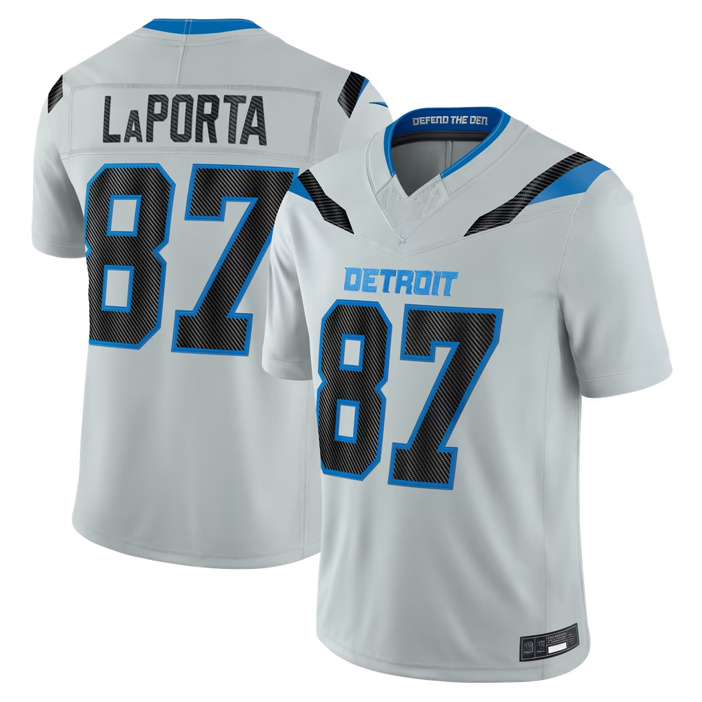 Cooneas D.Lions #87 Sam LaPorta Silver 2026 Rivalries Collection Limited Stitched Jerseys