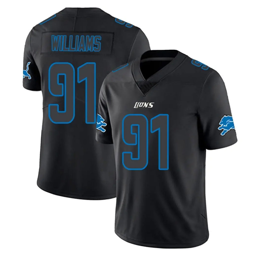 Cooneas D.Lions #91 Tyleik Williams Player Black Impact Limited Home Game Stitched Jerseys