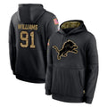 Cooneas D.Lions #91 Tyleik Williams Player Black Salute to Service Hoodies Limited Game Stitched Jerseys