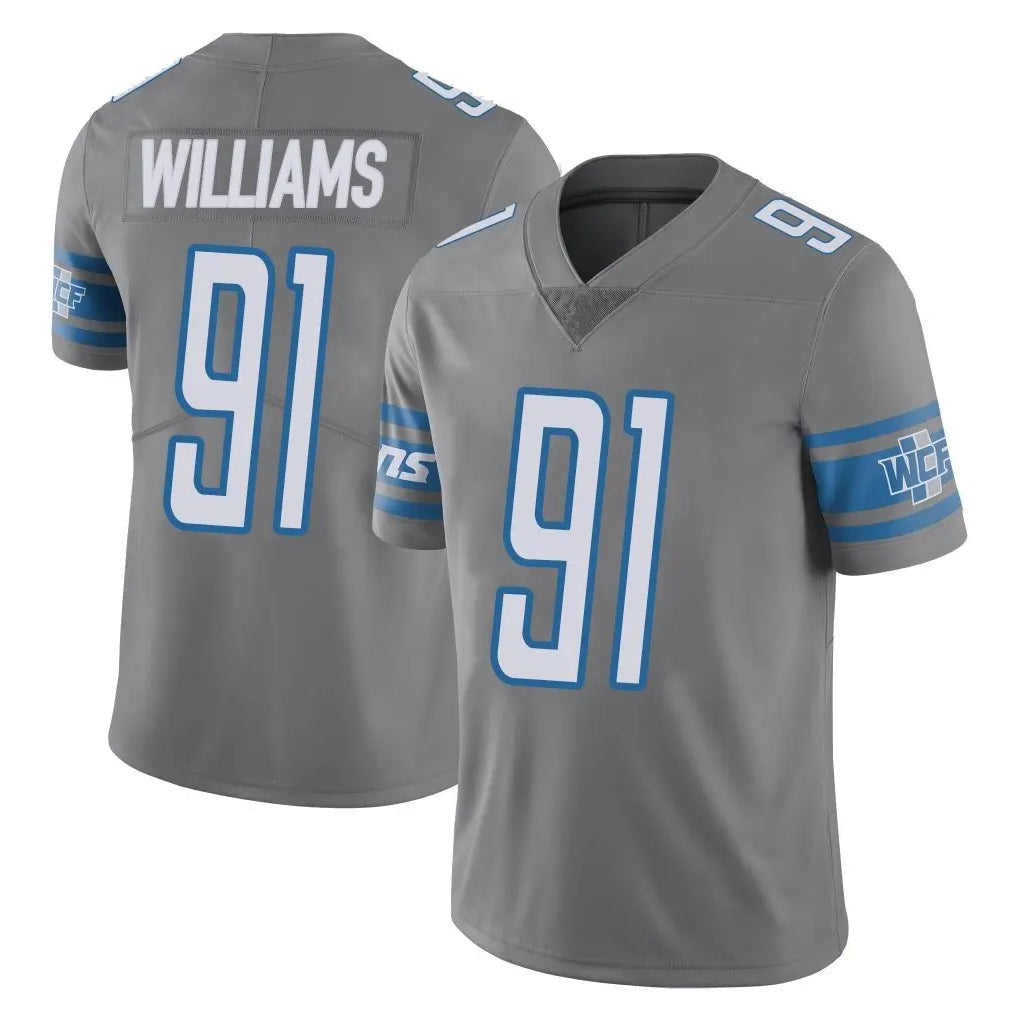 Cooneas D.Lions #91 Tyleik Williams Player Gray Vapor Untouchable Limited Home Game Stitched Jerseys