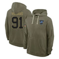 Cooneas D.Lions #91 Tyleik Williams Player Olive Salute to Service Pullover Hoodies Limited Stitched Jerseys